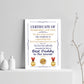 Novelty Certificate Fathers Day Birthday Funny Gift For Daddy