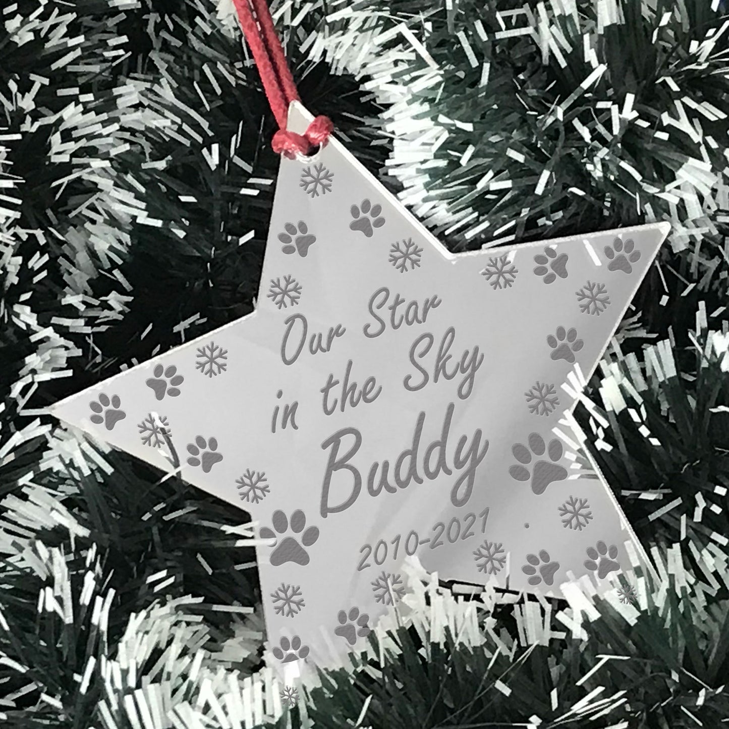 Star In The Sky Personalised Christmas Bauble For Pet Dog