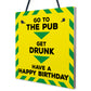 Novelty Lockdown Happy Birthday Home Bar Gift Sign