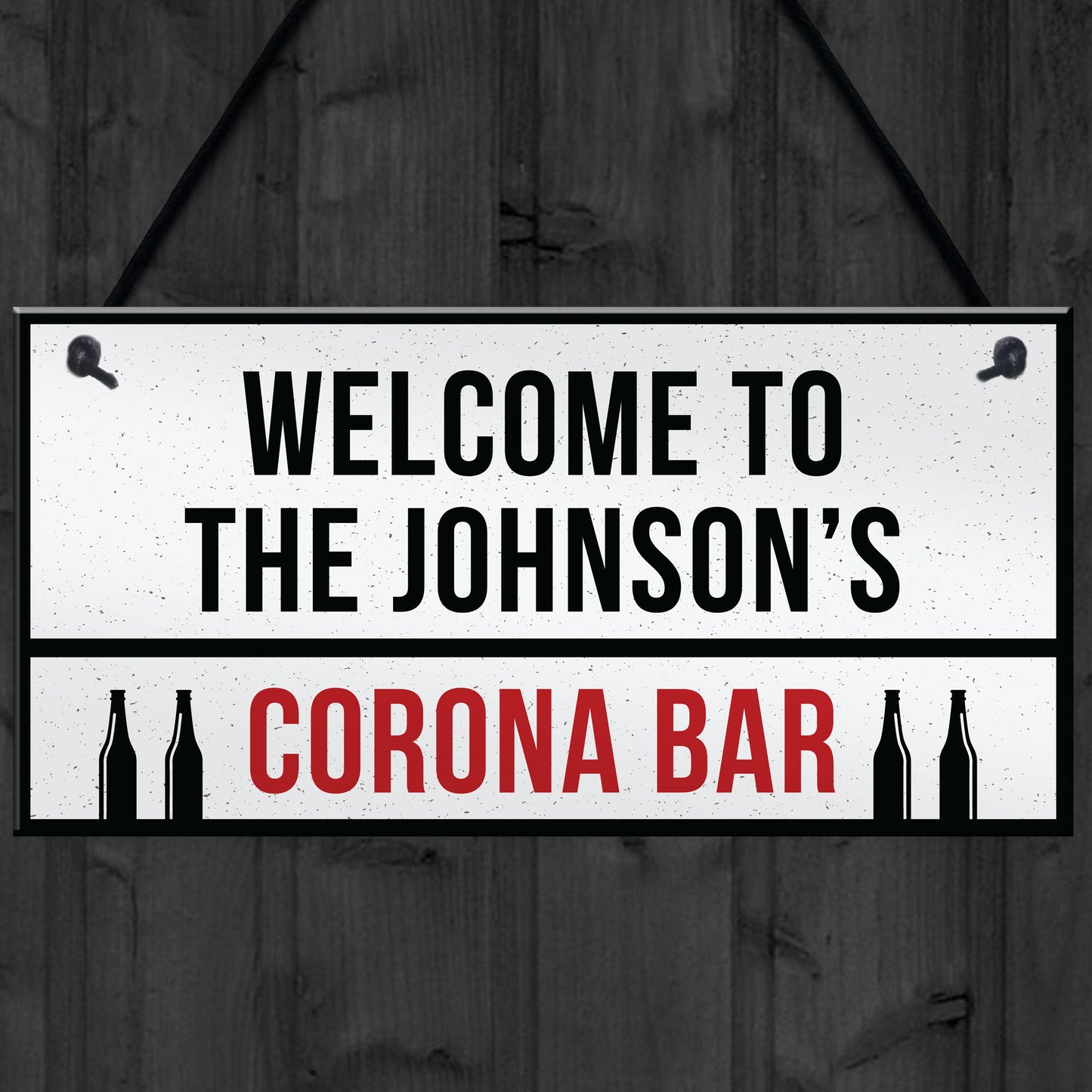 PERSONALISED Corona Bar Sign Home Bar Pub Plaque Quaratine