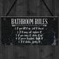 Bathroom Rules Marble Theme Home Decor Bathroom Toilet Sign