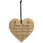 Engraved Mum Heart Oak Wooden Plaque Gift For Mum Birthday