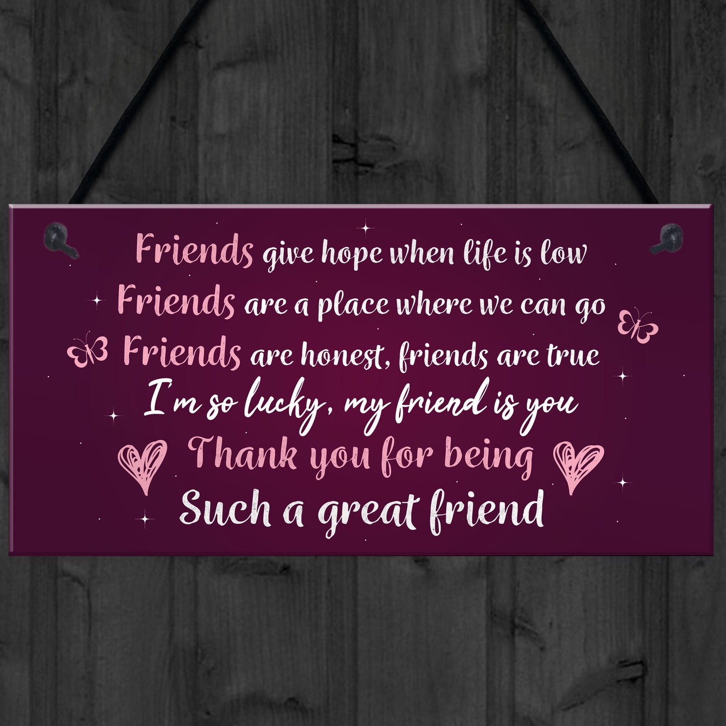 Thank You Gift For Best Friend Hanging Friendship Sign