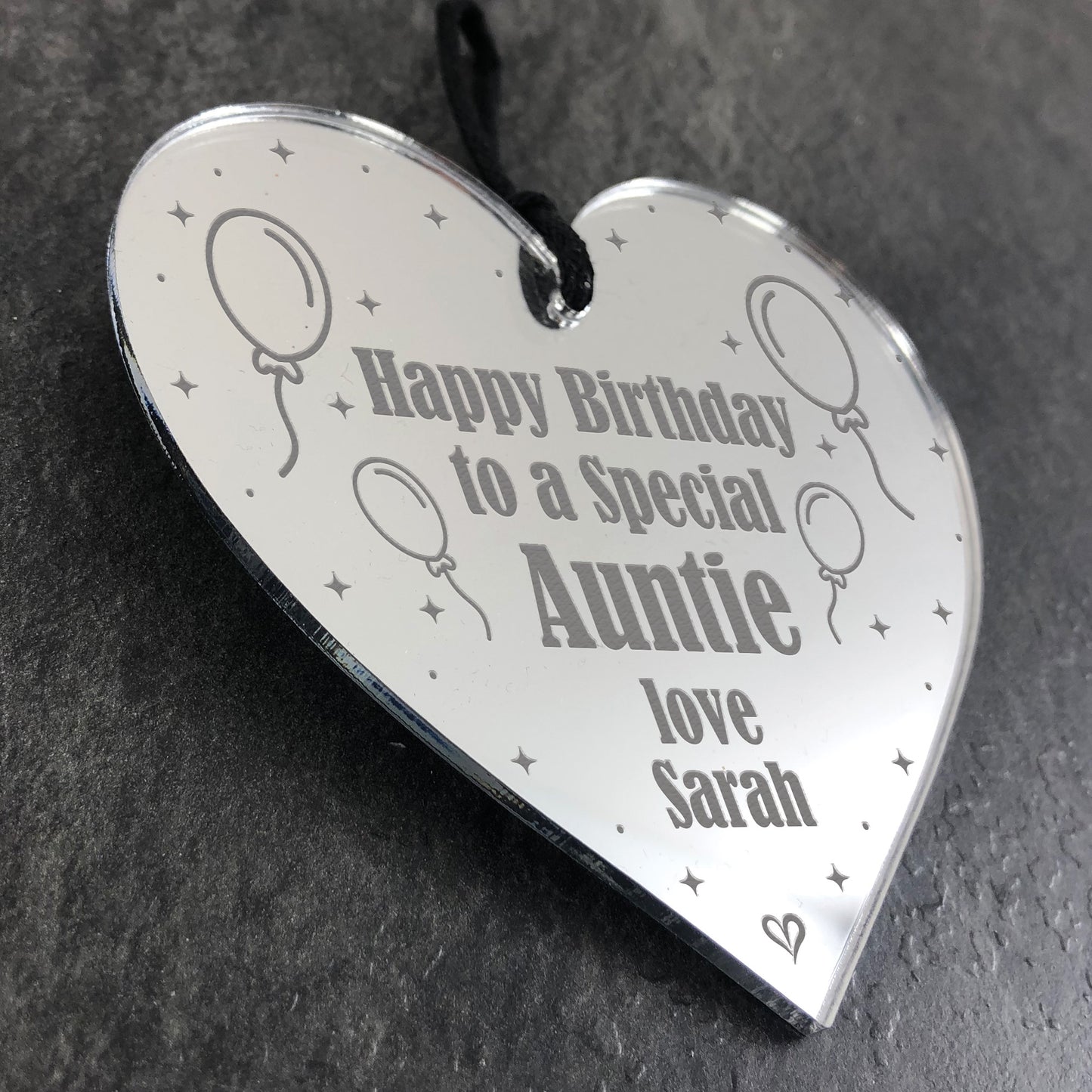 Birthday Gift For Auntie Personalised Engraved Heart Gift