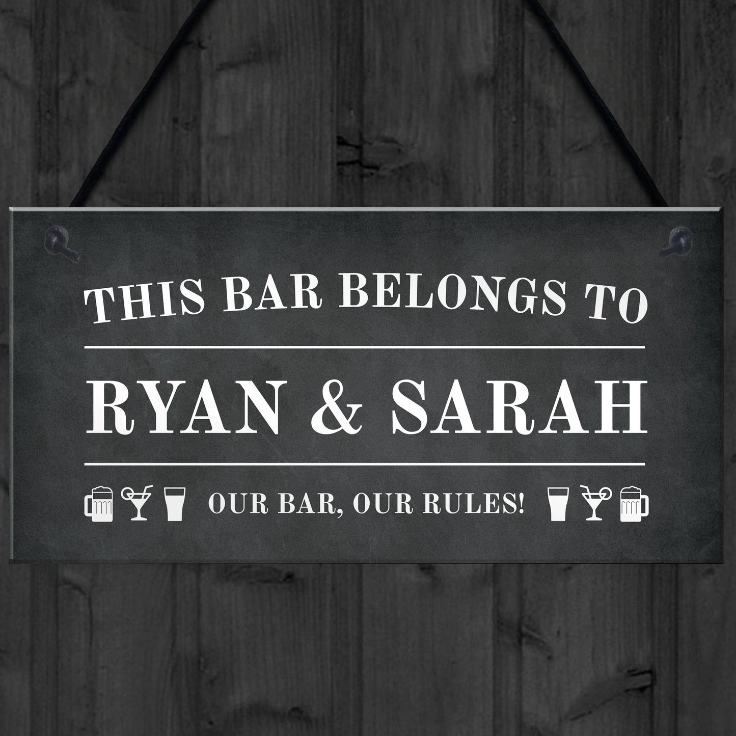 Novelty Home Bar Sign Personalised This Bar Belongs To Pub Sign