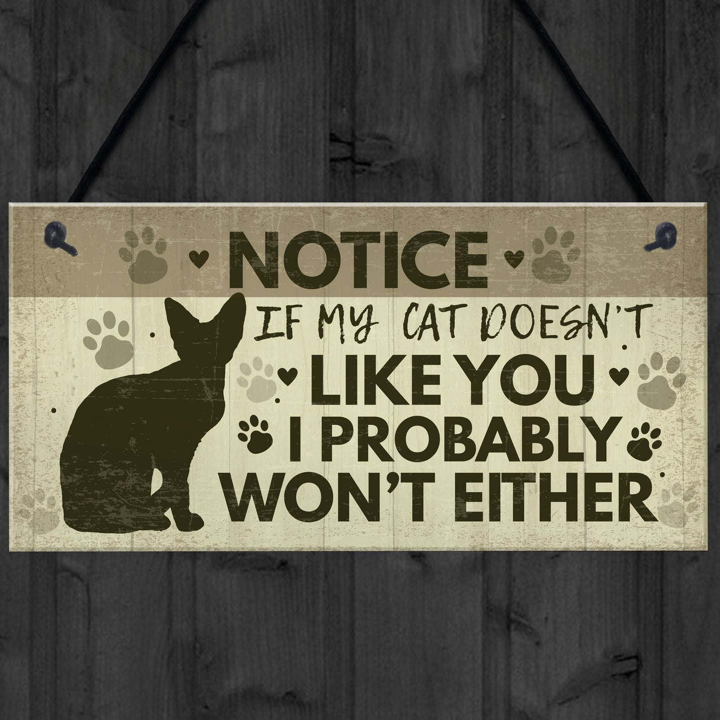FUNNY Cat Sign For Home Hanging Plaque Funny Pet Sign For Cat