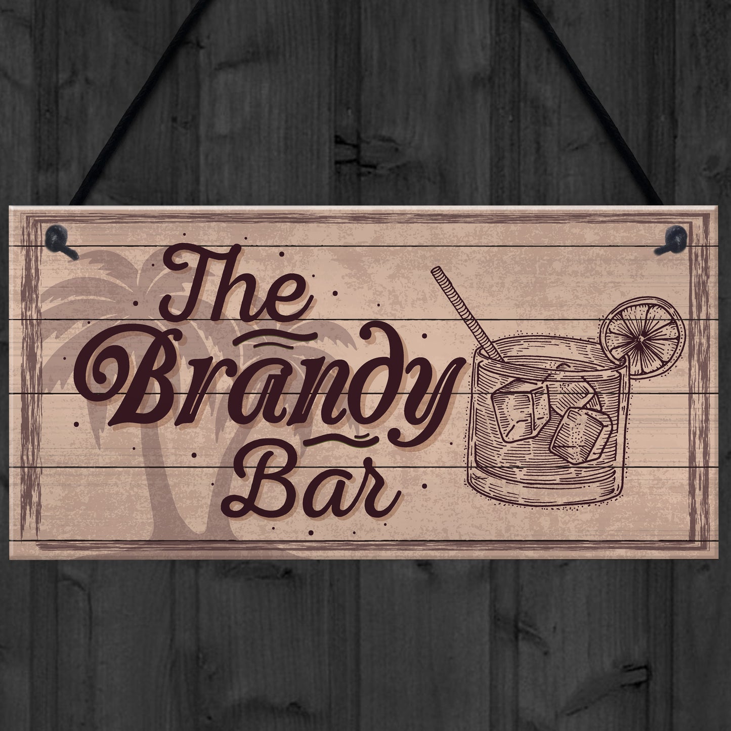 Vintage Shabby Chic Bar Sign Brandy Plaque Home Bar Wedding Gift