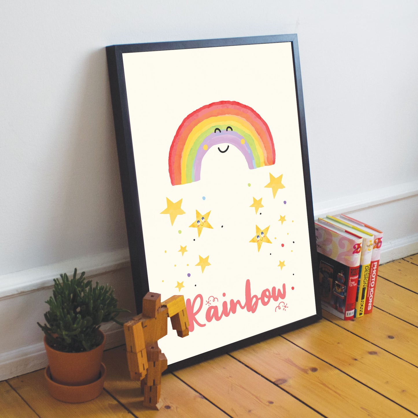 FRAMED Rainbow Picture For Girls Nursery Boys Nursery Decor Art