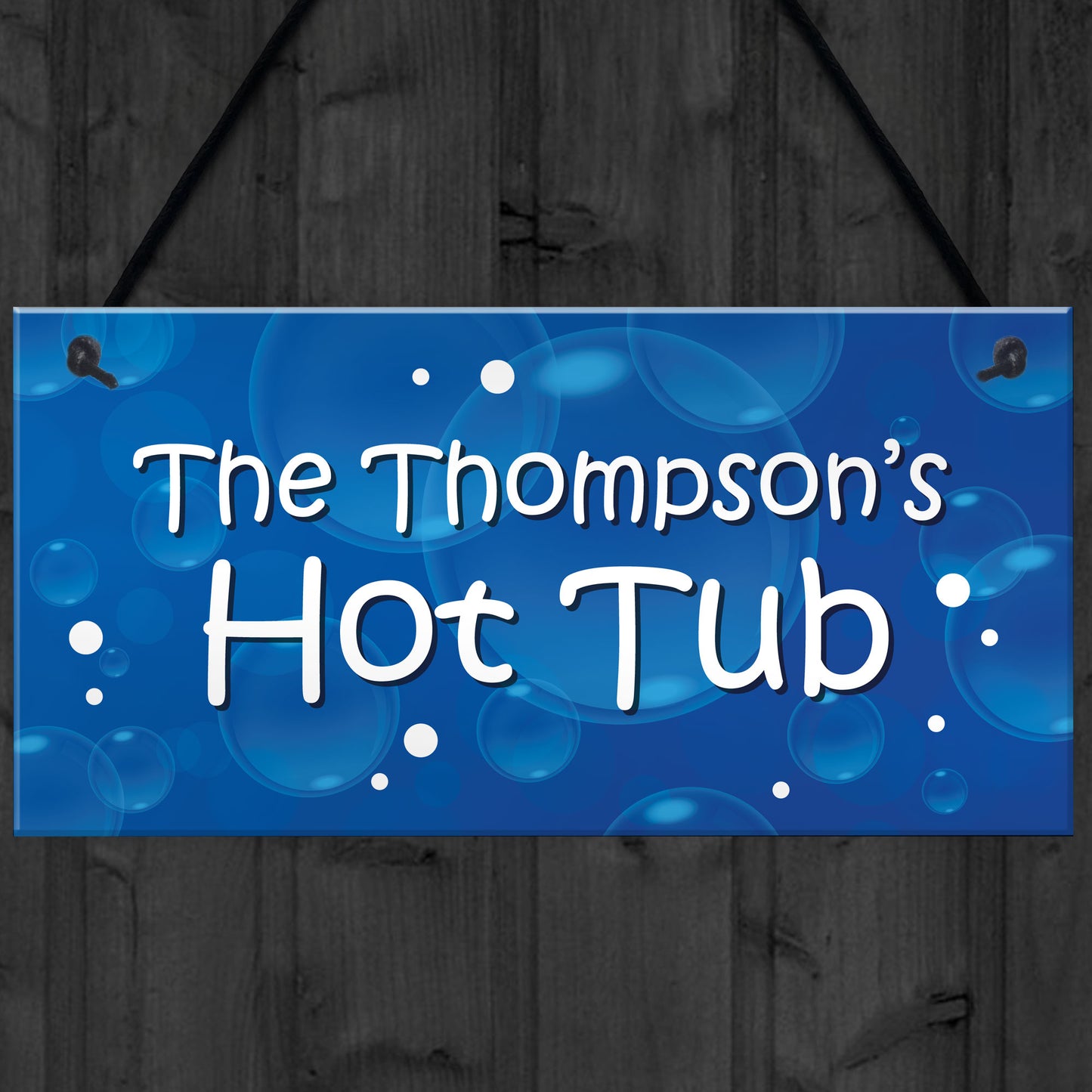 Personalised Hanging Hot Tub Sign For Home Summerhouse Garden