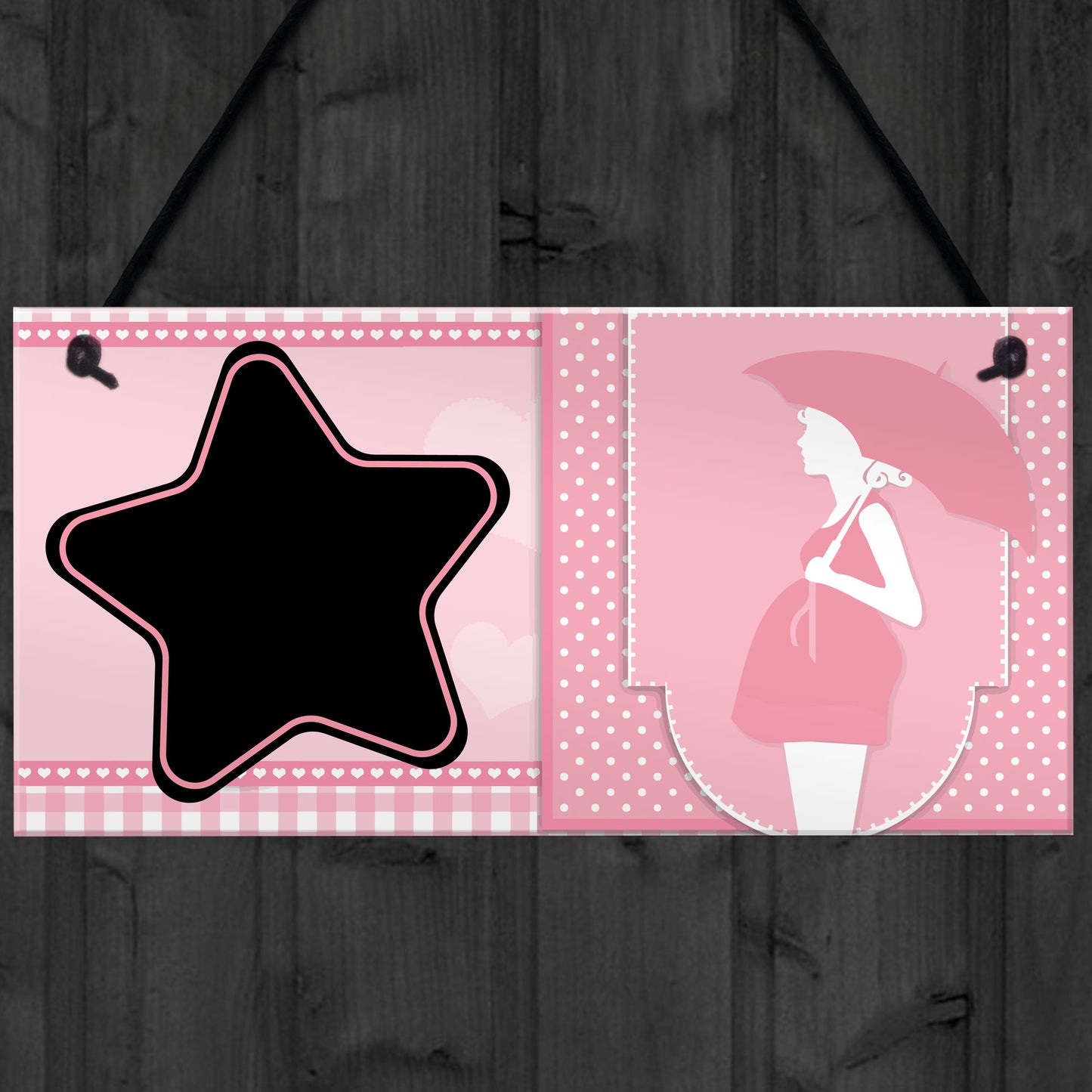Pregnancy Baby Arrival Countdown Hanging Plaque Vintage Theme