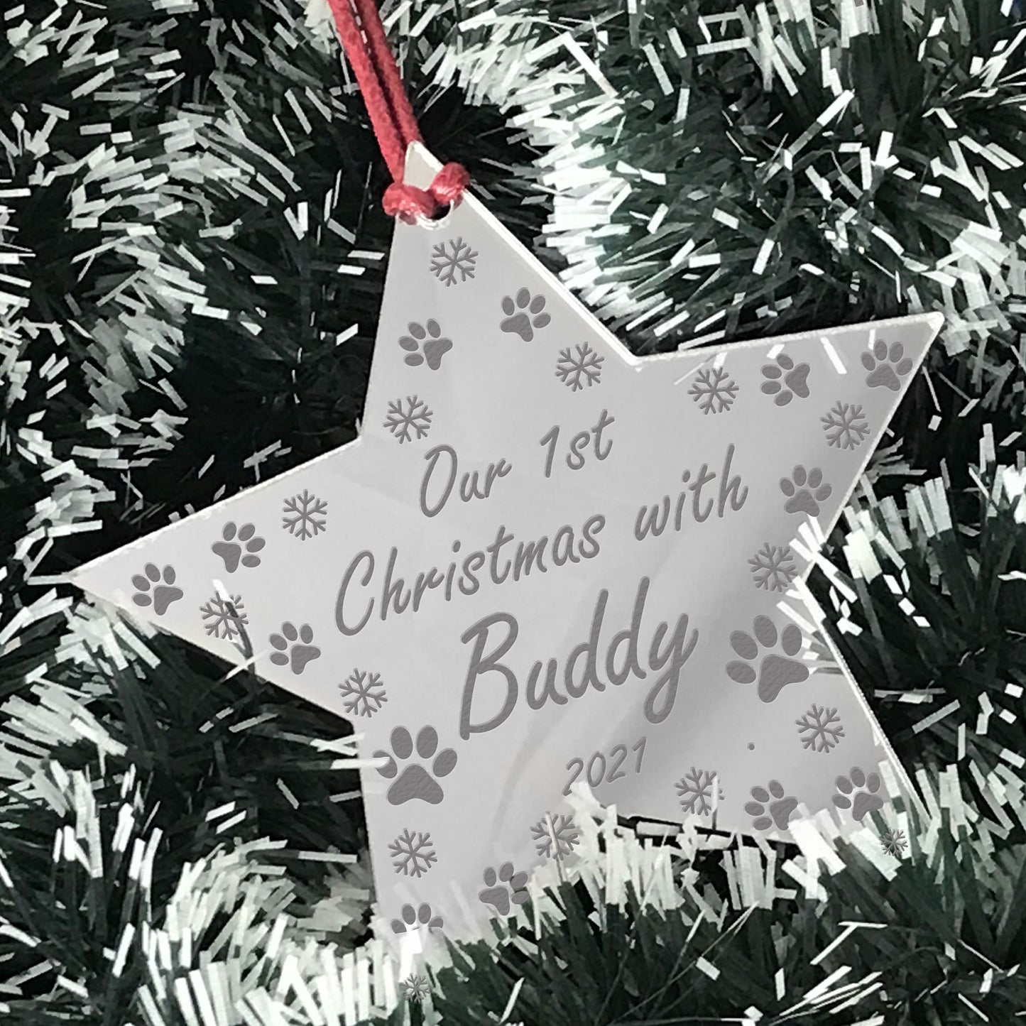 Our 1st Christmas With Any Name Personalised Star Dog Christmas