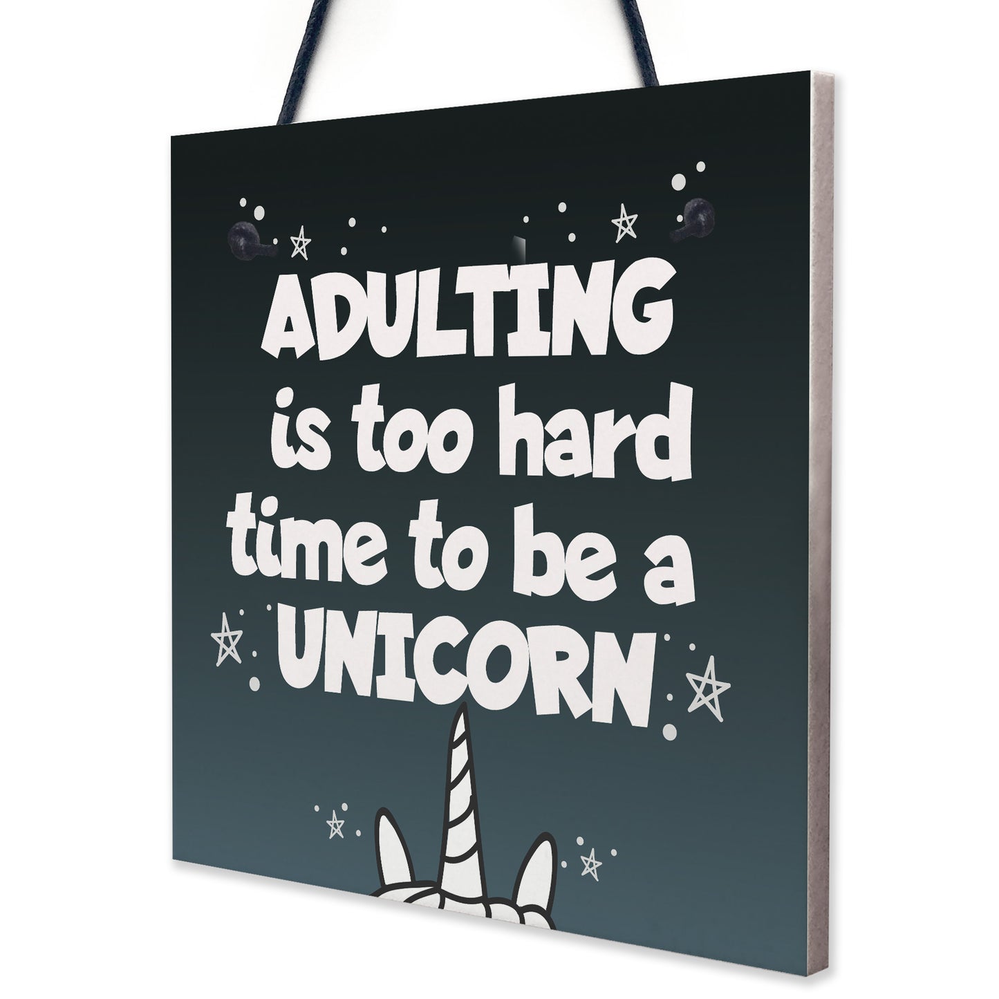 Adulting Is Too Hard - Unicorn Wall Bedroom Plaque Sign Funny