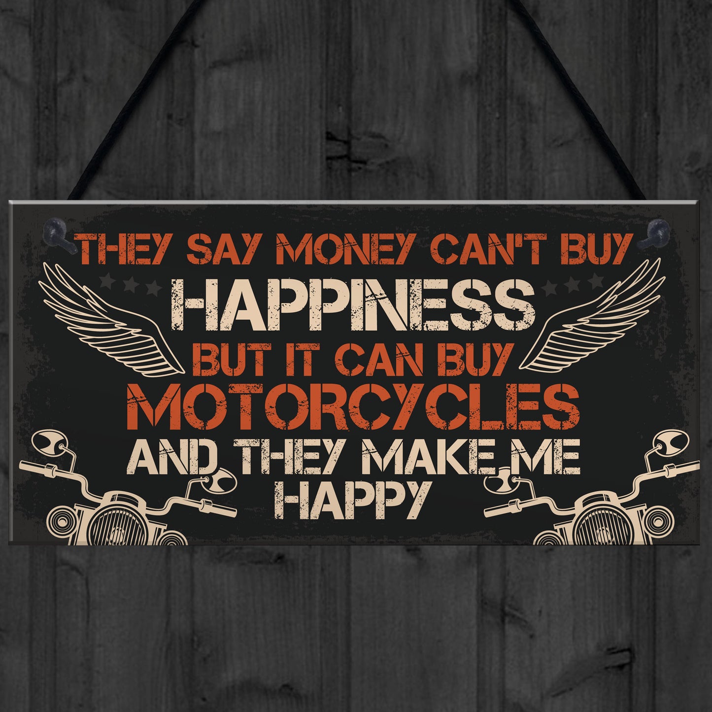 MOTORCYCLE Sign Hanging Plaque Bikers Gift For Dad Grandad