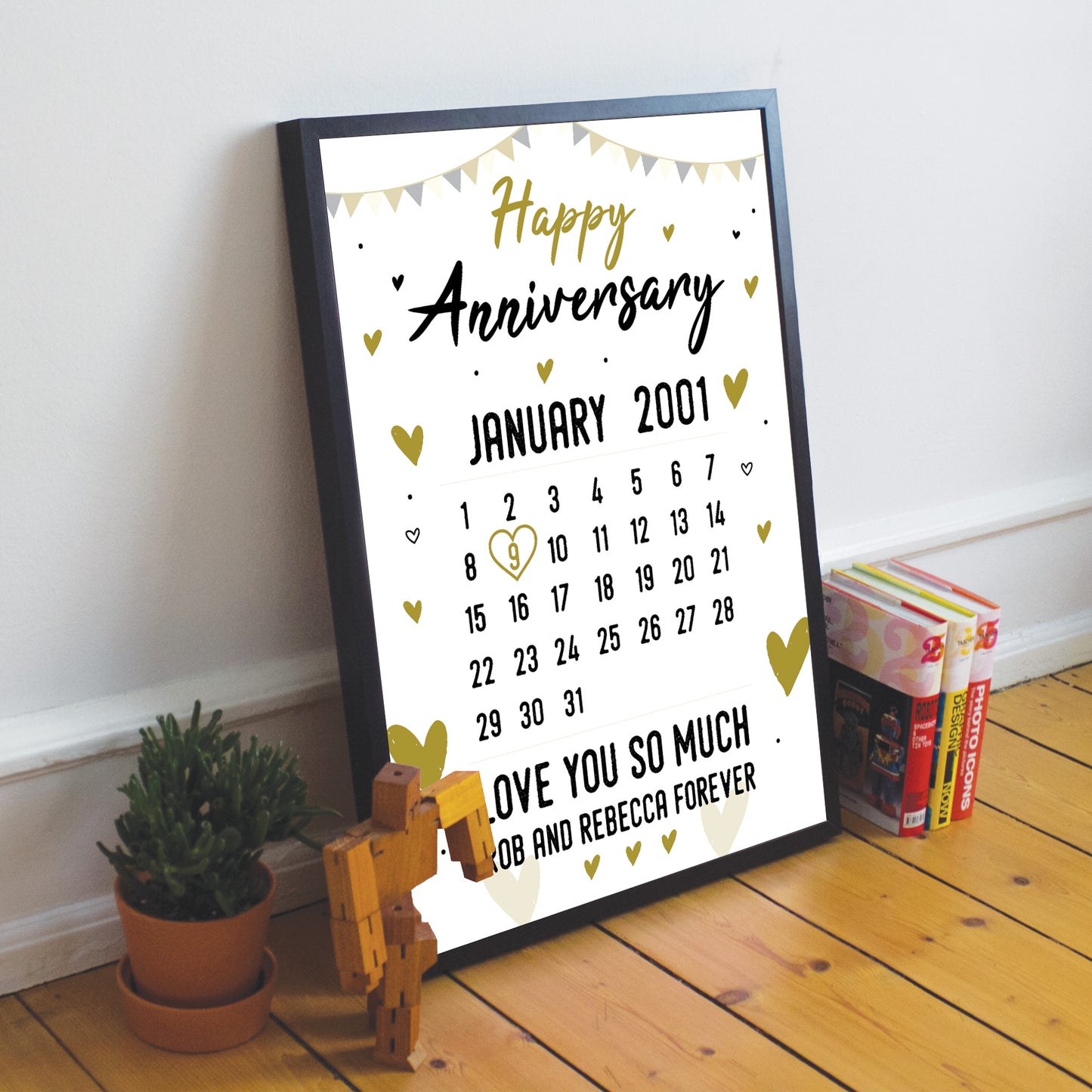 Anniversary Gift For Him Framed Print Calender Anniversary Gift
