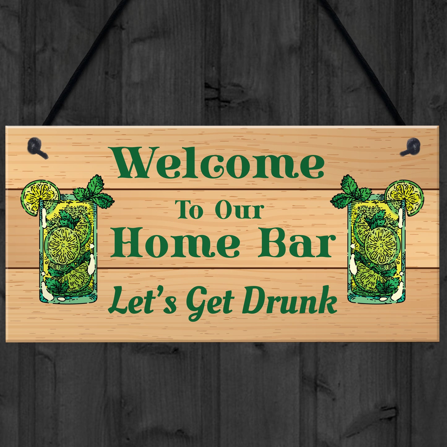 Shabby Home Bar Sign For Garden Summerhouse Shed Hanging Sign
