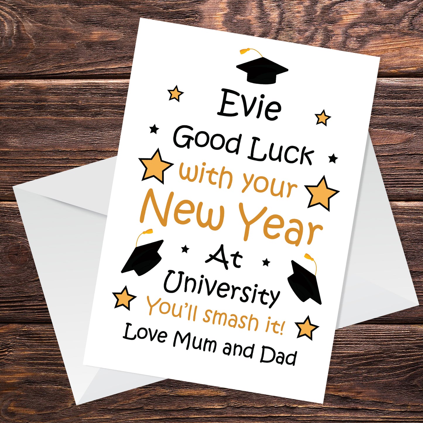 Back To University Good Luck Card For Daughter Son Personalised