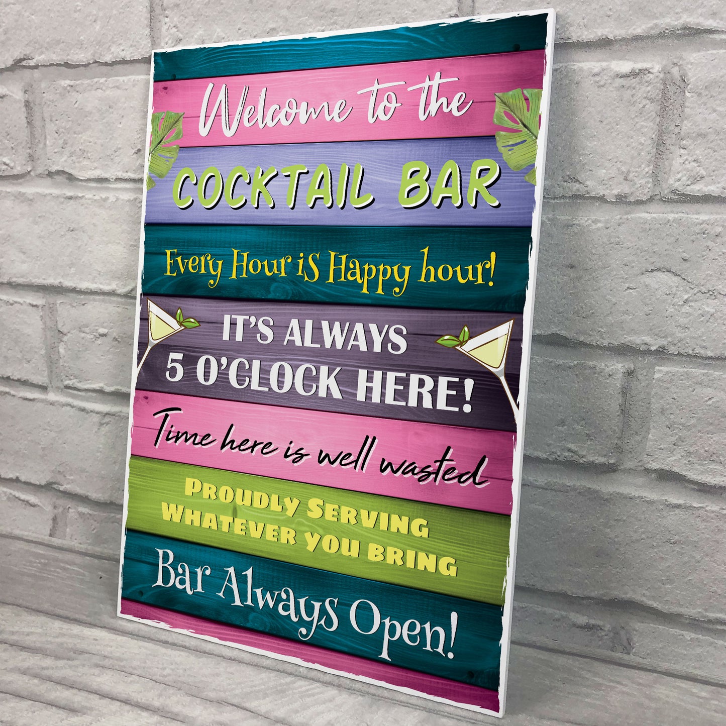Cocktail Bar Welcome Plaque Bar Accessories Garden Bar Home