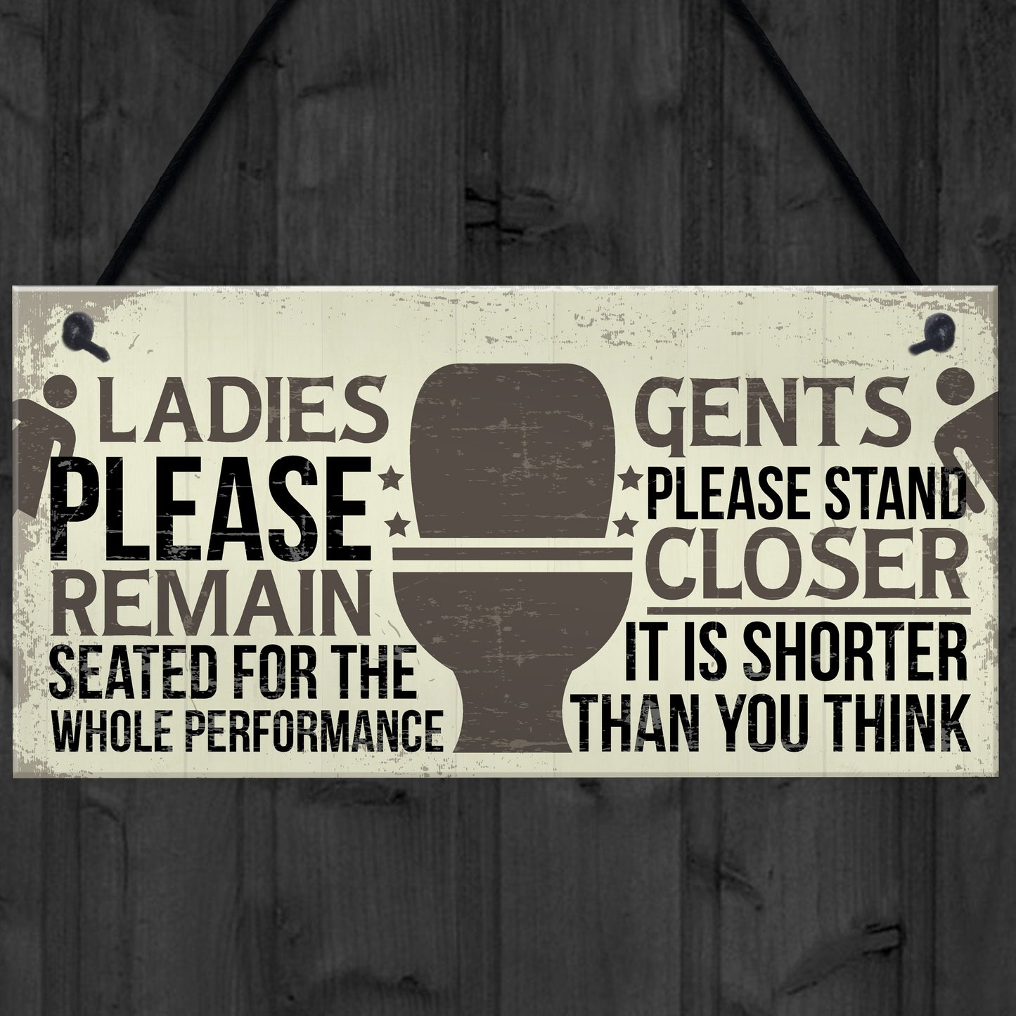 Bathroom Signs Toilet Door Wall Plaques Men Ladies Shabby Chic