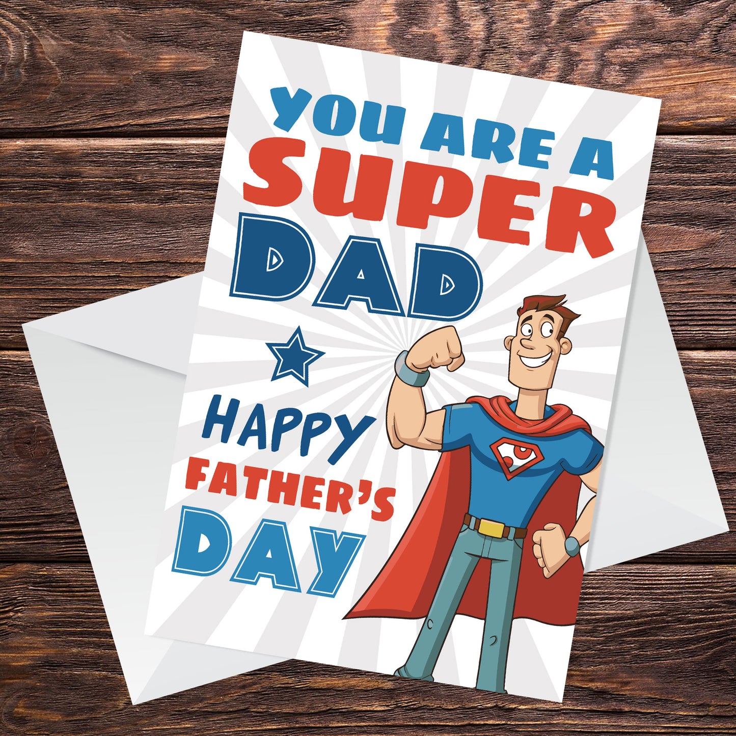 Fathers Day Card From Son Daughter Funny SUPER DAD Card