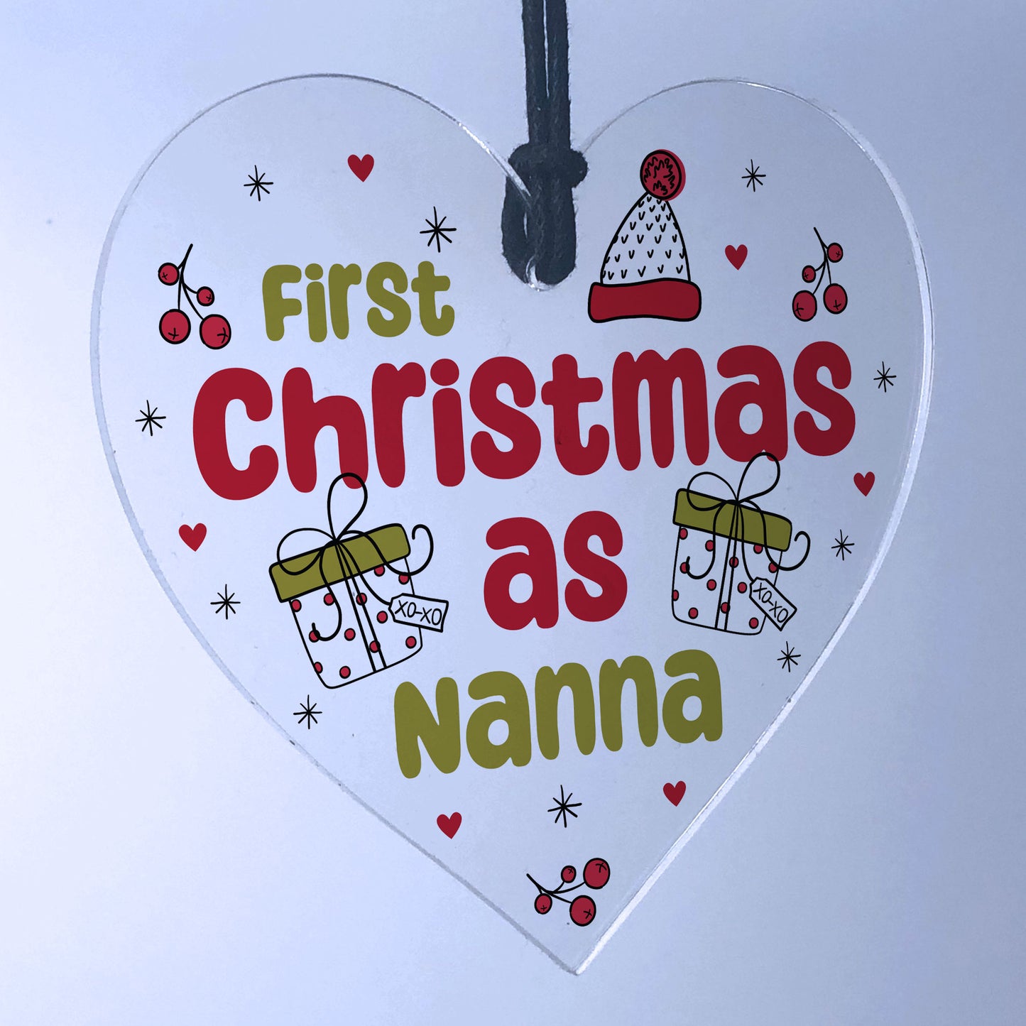 Christmas Decoration 1st Christmas As Nanna Gift Acrylic Heart