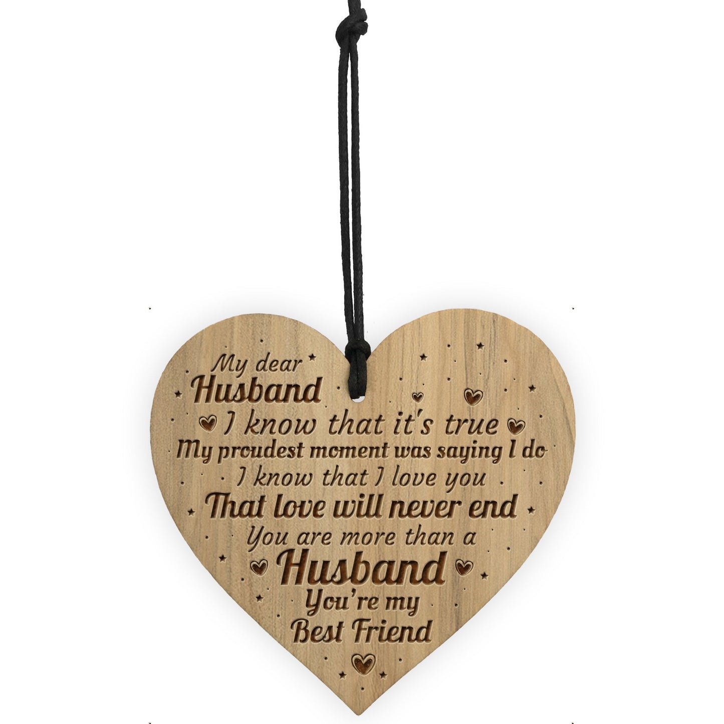 Anniversary Birthday Christmas Gift For Husband Engraved Heart