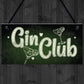 Gin Club Gin Tonic Sign Garden Shed Home Bar Pub Kitchen Plaque