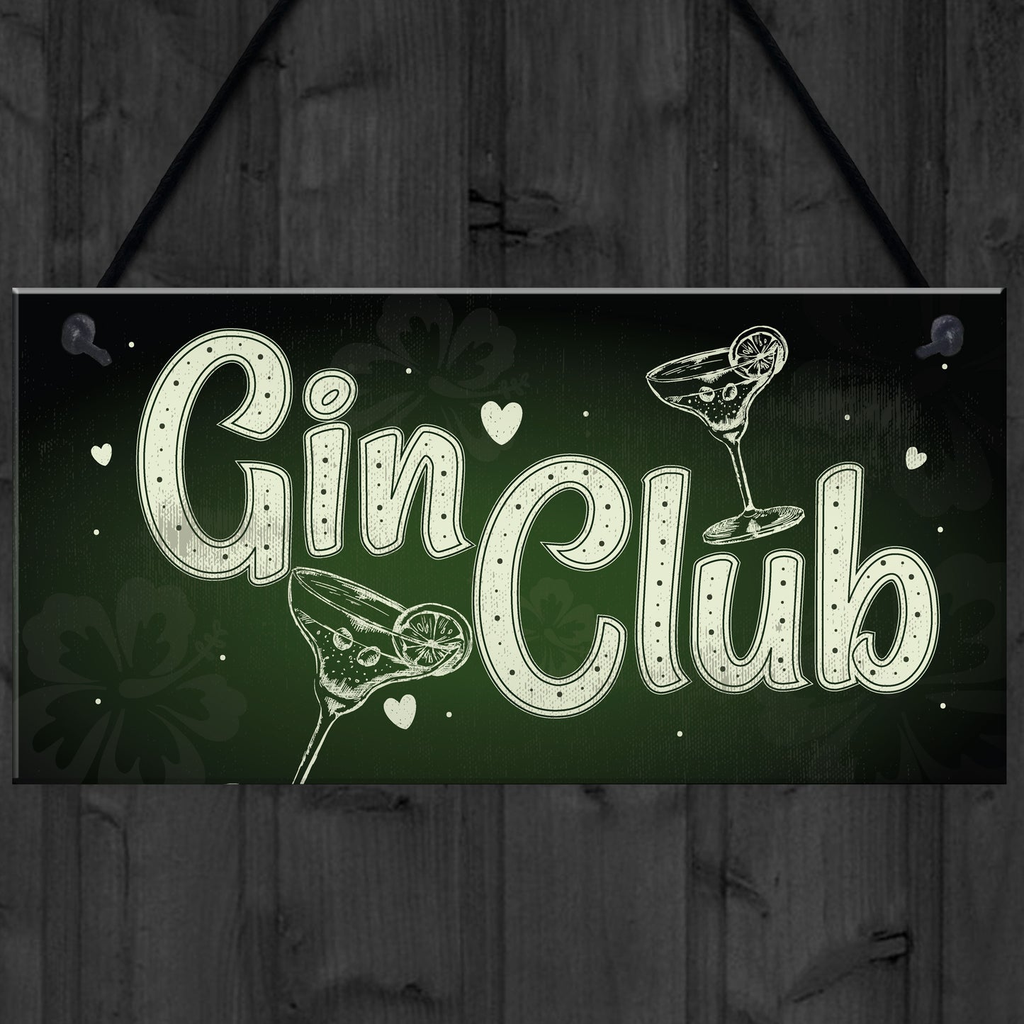 Gin Club Gin Tonic Sign Garden Shed Home Bar Pub Kitchen Plaque