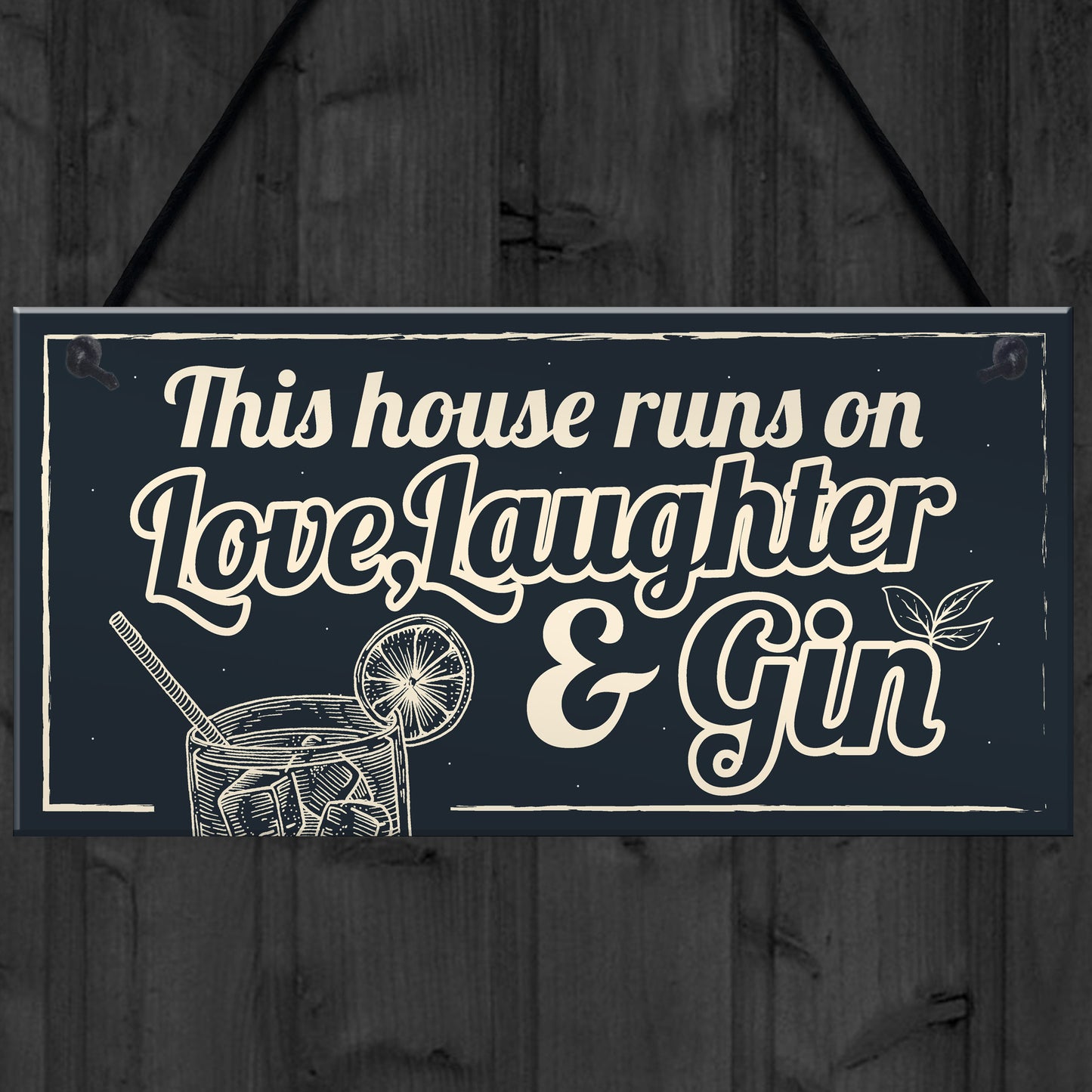 Fun Laughter Gin Kitchen Plaque Alcohol Home Bar Pub Sign Gifts