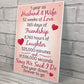 1st Wedding Anniversary Plaque Husband Wife Gift For Her Women