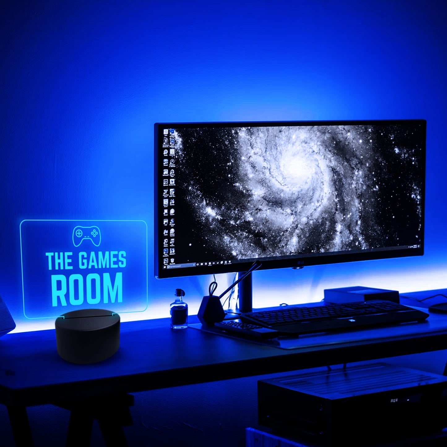 GAMES ROOM Night Light Gamer Gift 3D Illusion Lamp 16 Colours