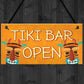 Tiki Bar OPEN Sign Novelty Decor Hanging Sign For Home Garden