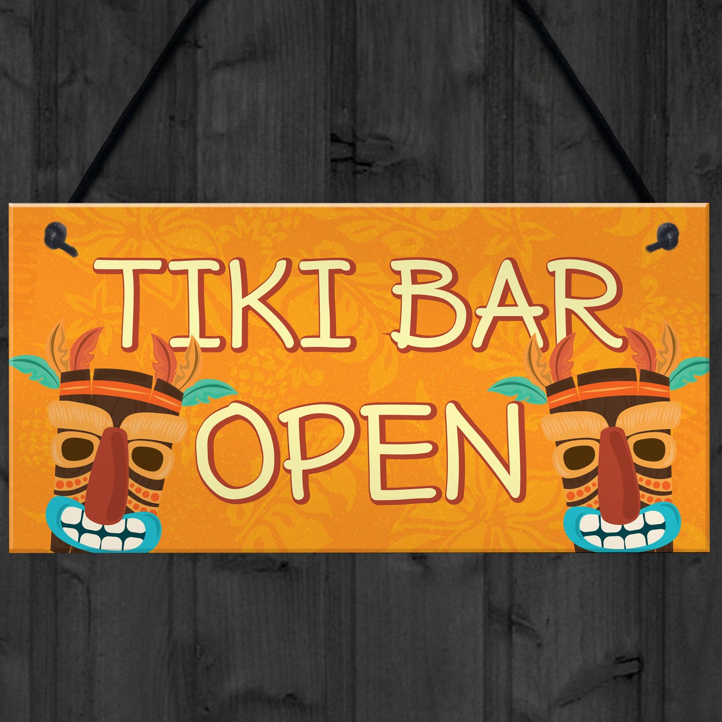 Tiki Bar OPEN Sign Novelty Decor Hanging Sign For Home Garden