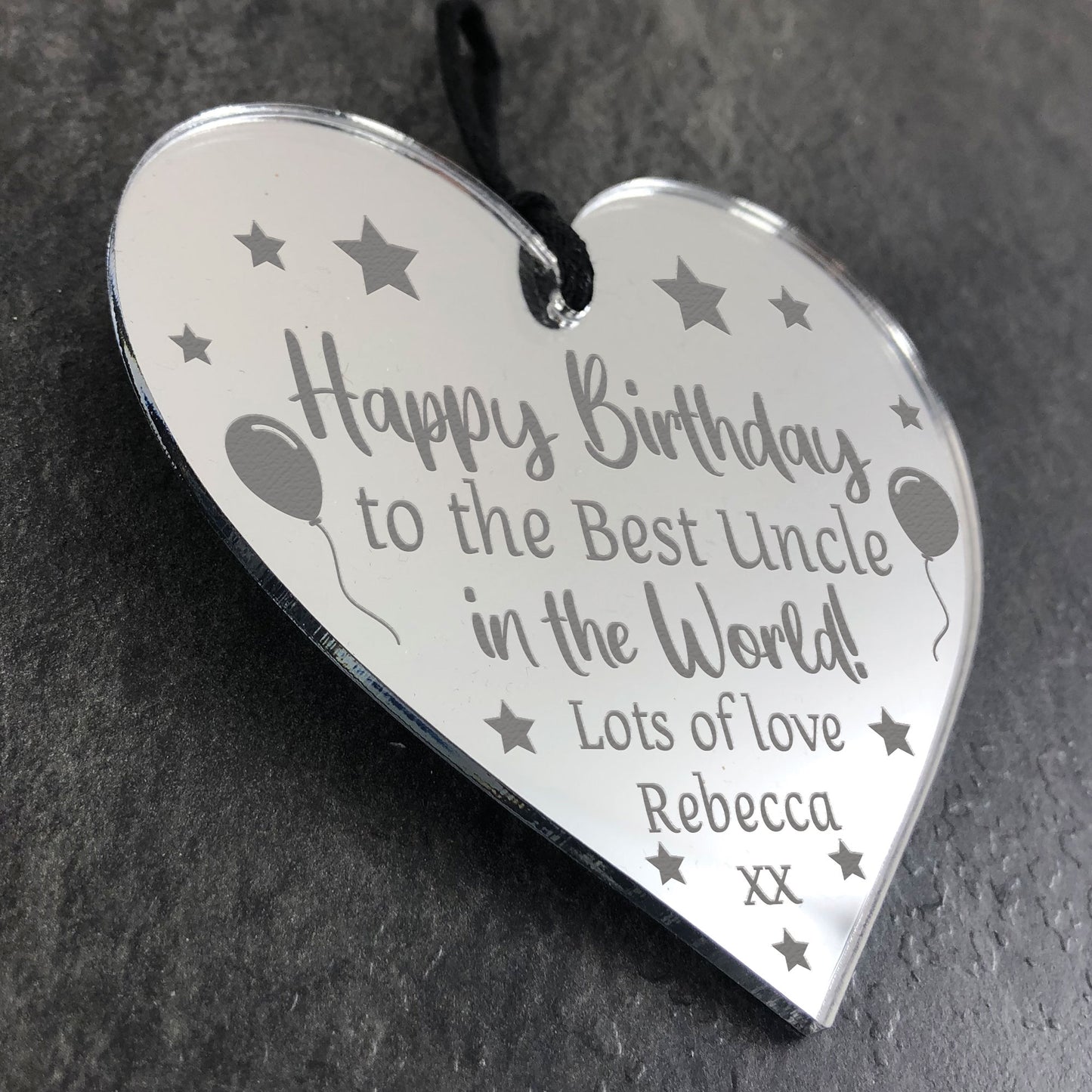 Novelty Uncle Birthday Gifts Engraved Heart Personalised Gift