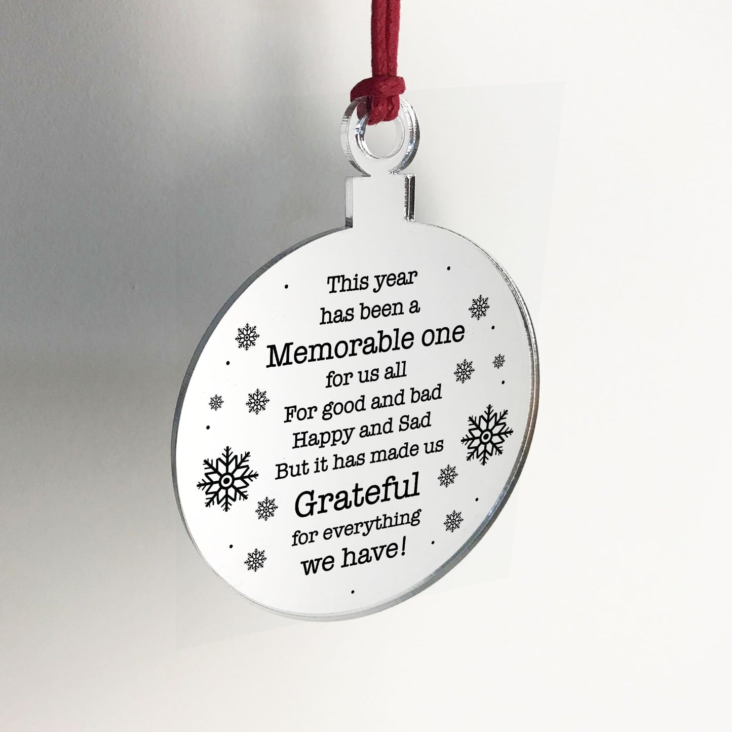 Lockdown Gift Poem Christmas Tree Decoration Engraved Bauble
