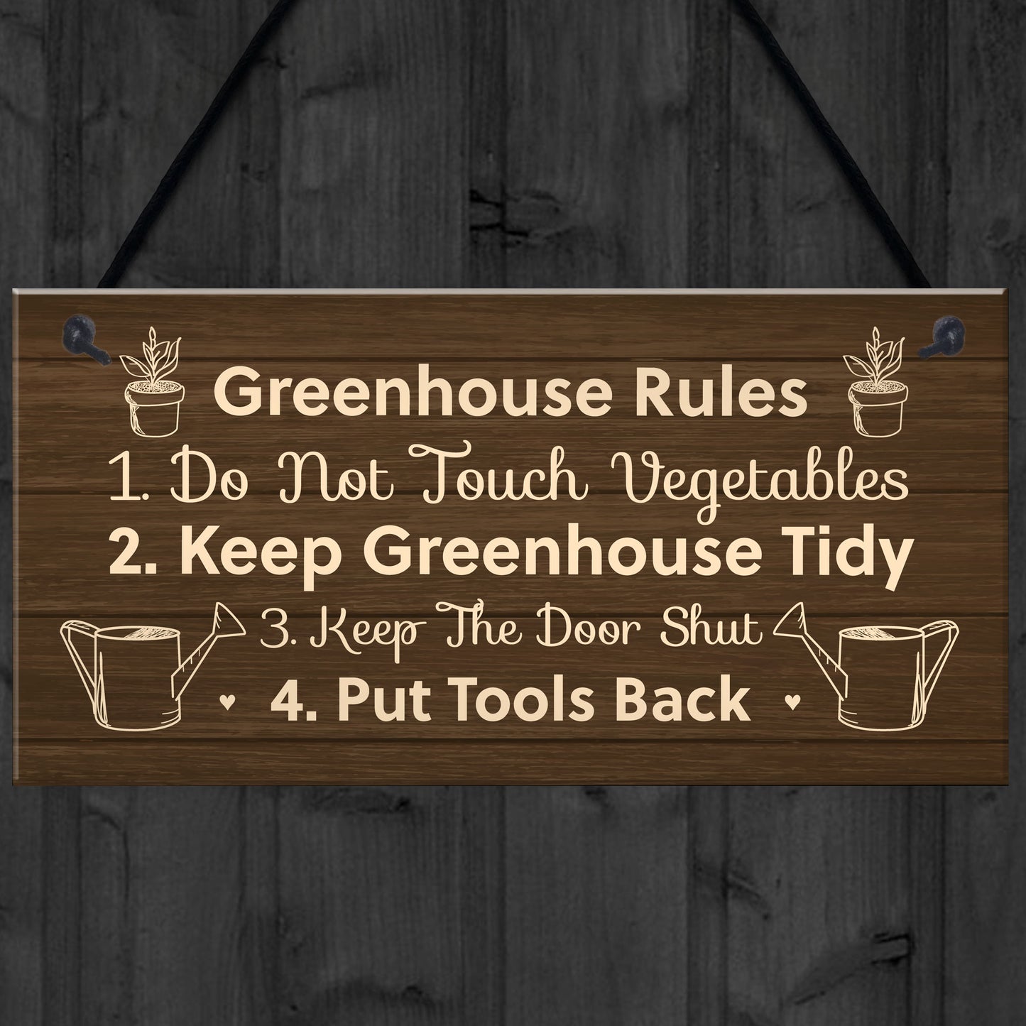 Greenhouse Rules Sign Hanging Garden Shed Sign Gift For Family