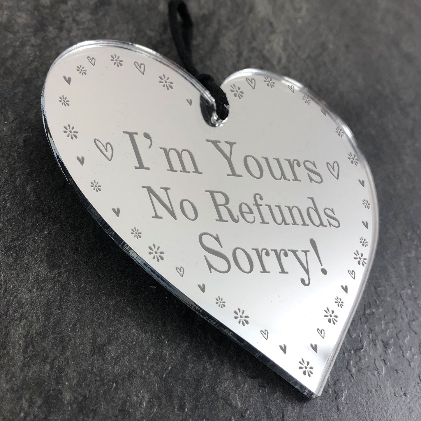 Im Yours Funny Gift For Boyfriend Husband Engraved Heart