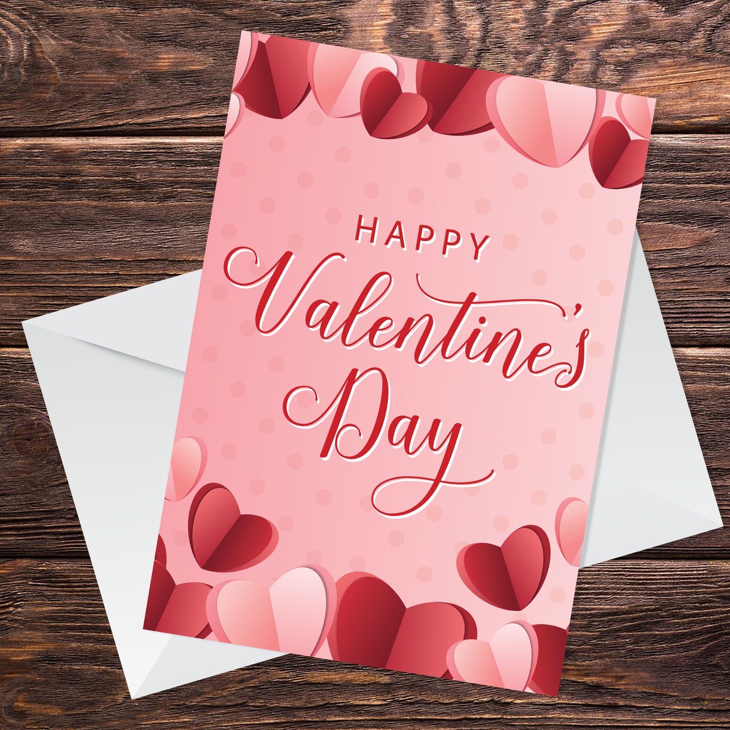 Happy Valentines Day Cute Pink Hearts Girlfriend Wife Valentine