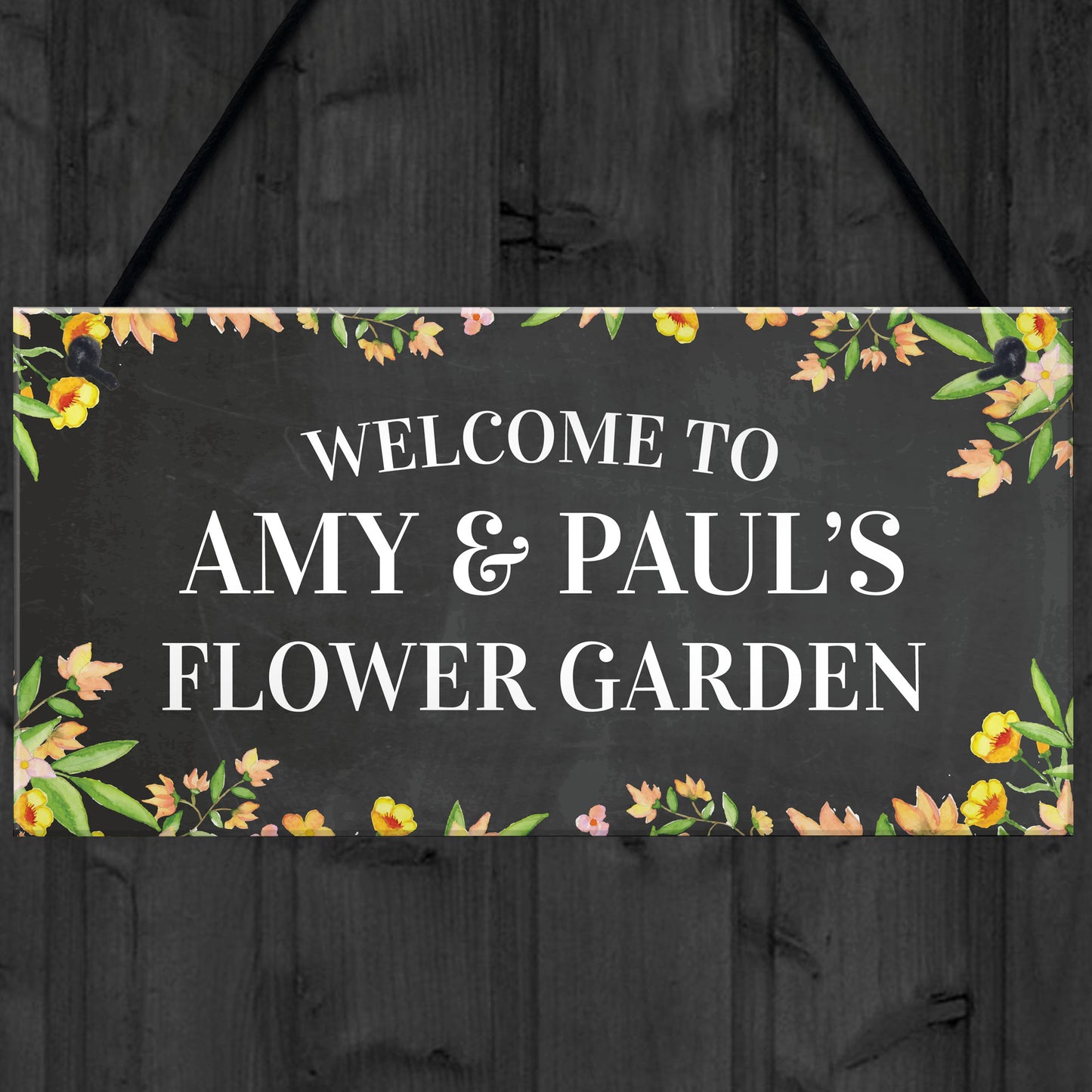 Personalised Flower Garden Sign Hanging Garden Decor Shed Sign
