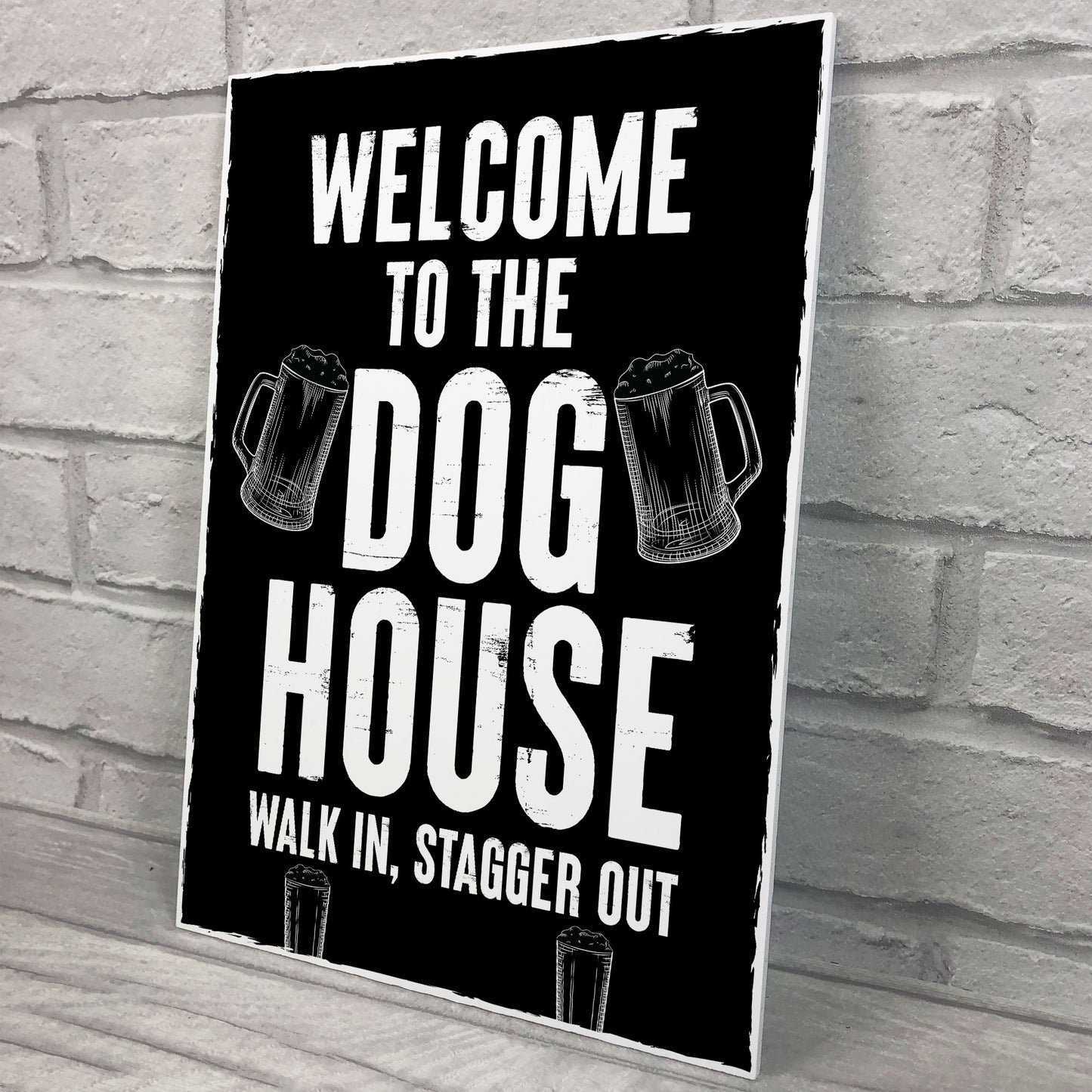 Welcome To The DOG HOUSE Funny Bar Sign Hanging Wall Bar Pub