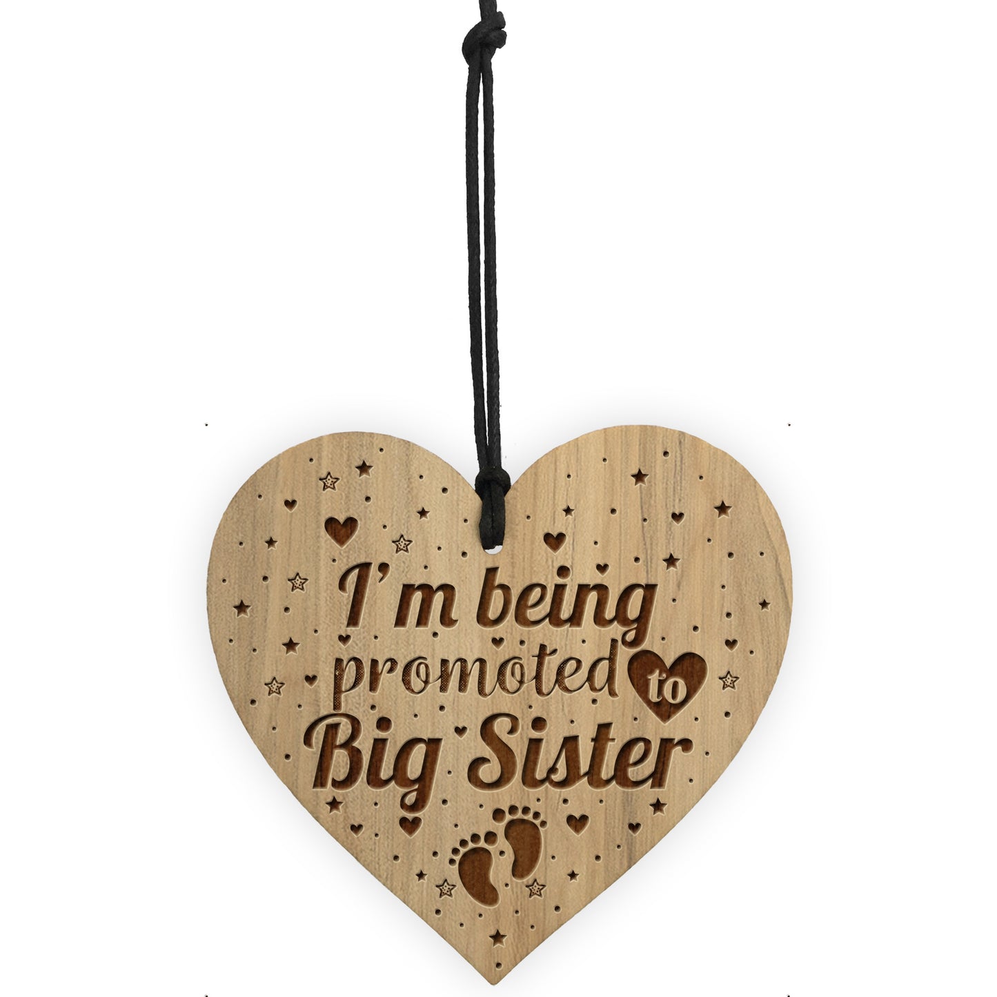 Big Sister Gift Pregnancy Announcement Gift Engraved Wood Heart