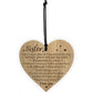 Sister Birthday Gifts From Brother Engraved Wooden Heart Gift