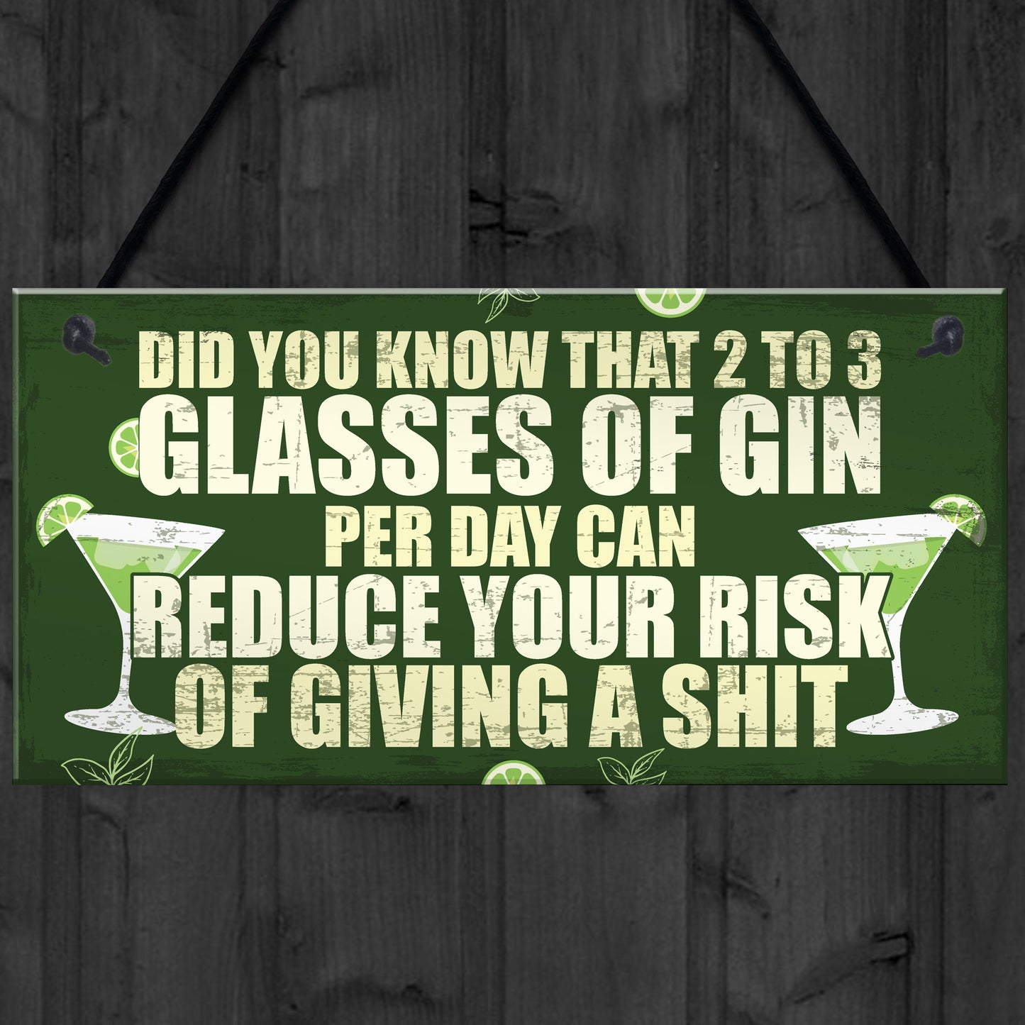 Funny Alcohol Gift Home Bar Sign Gin Garden Pub Shed Plaque Gift