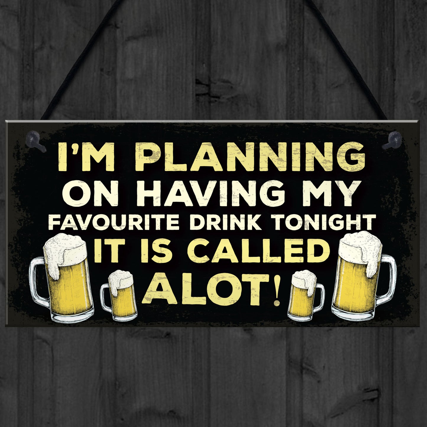 Funny Alcohol Beer Gin Wine Gift Hanging Plaque For Home Bar