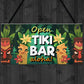 Aloha Tiki Bar Open Hanging Garden Sign Bar Pub Plaque Beer