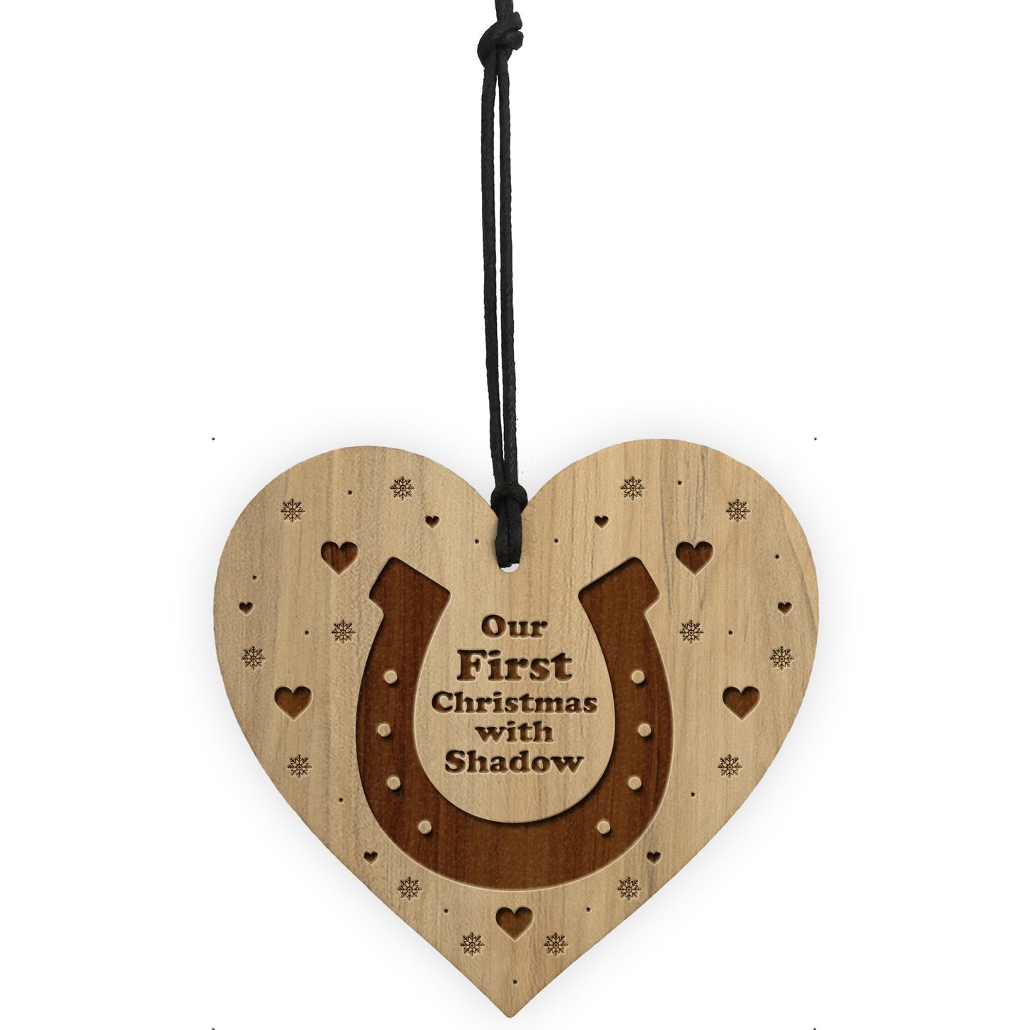 Horse First Christmas Decoration 1st Engraved Wood Personalised