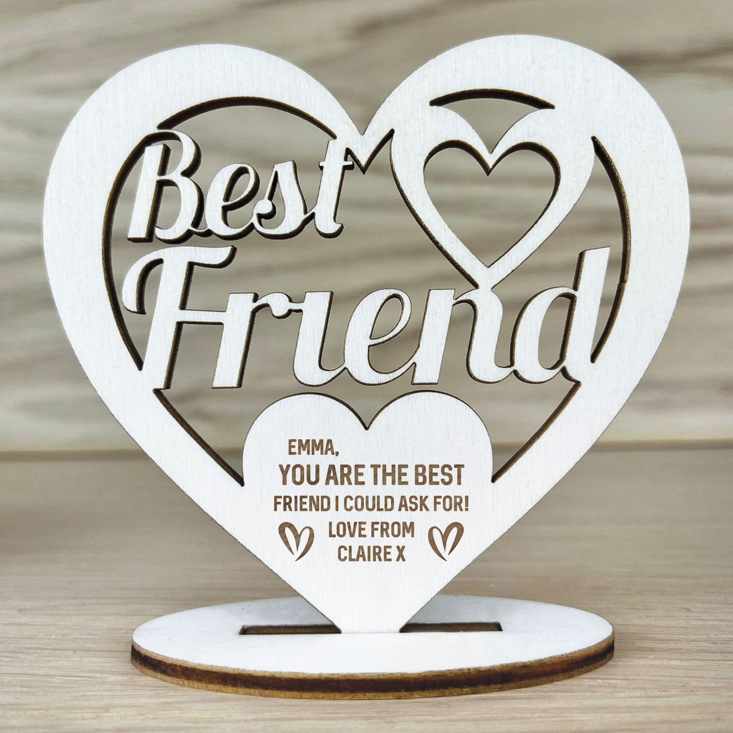 Personalised Best Friend Plaque Friendship Gift For Her Wooden