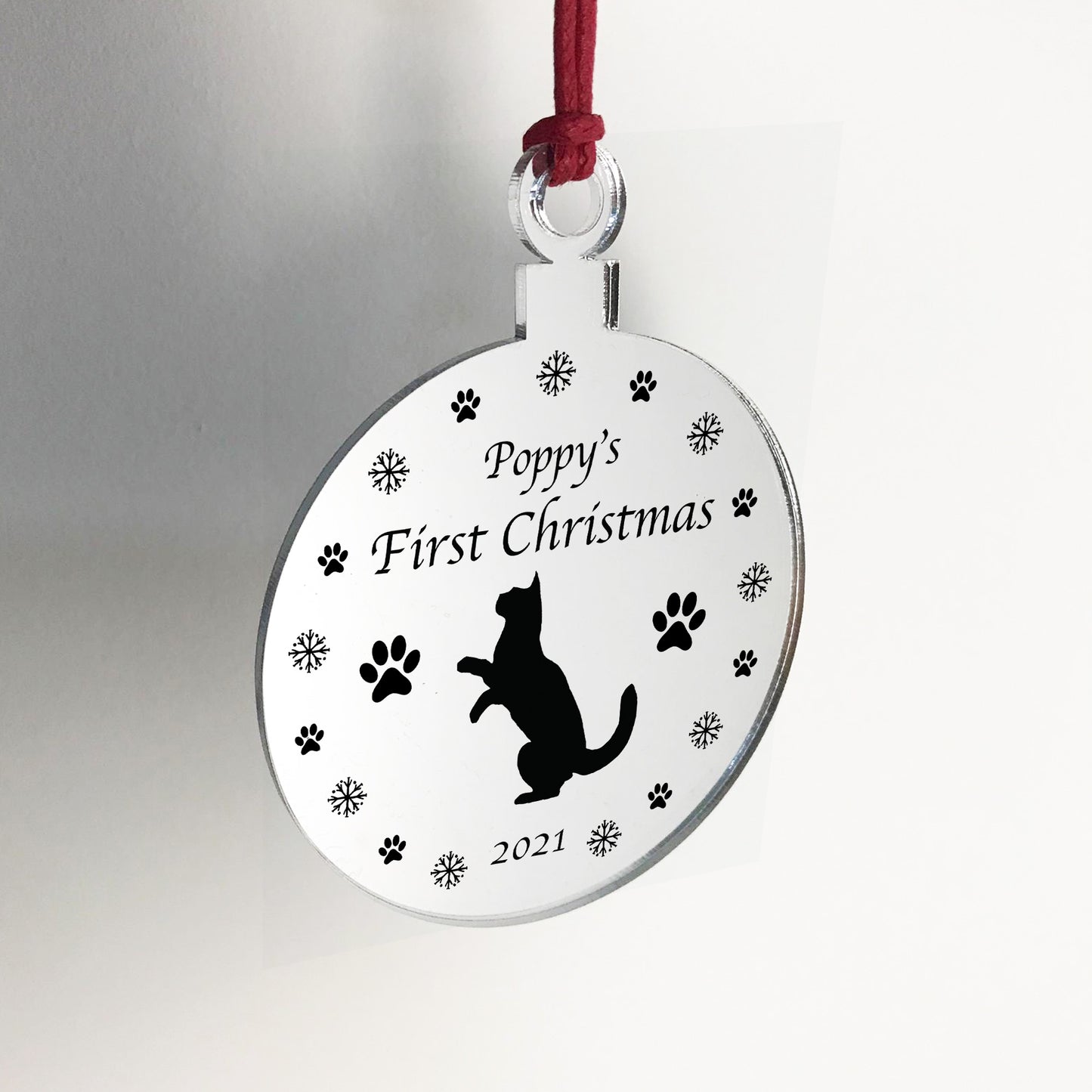 First Christmas With Cat Kitten Personalised Christmas Decor