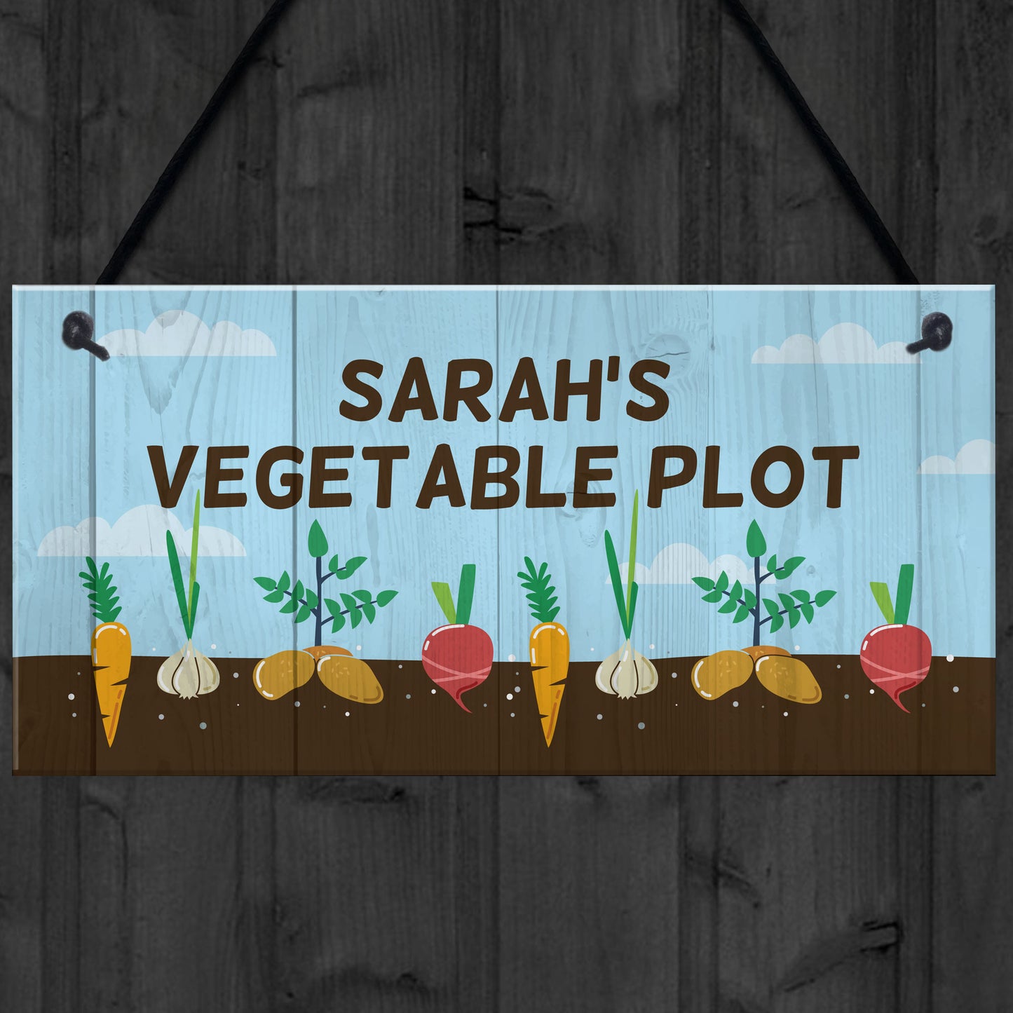 Novelty Vegetable Plot Sign For Garden Summerhouse Door Sign