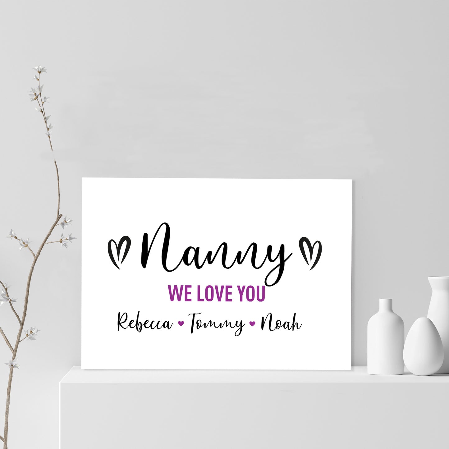Personalised Nanny We Love Gifts For Nanny Word Art Gift For Her
