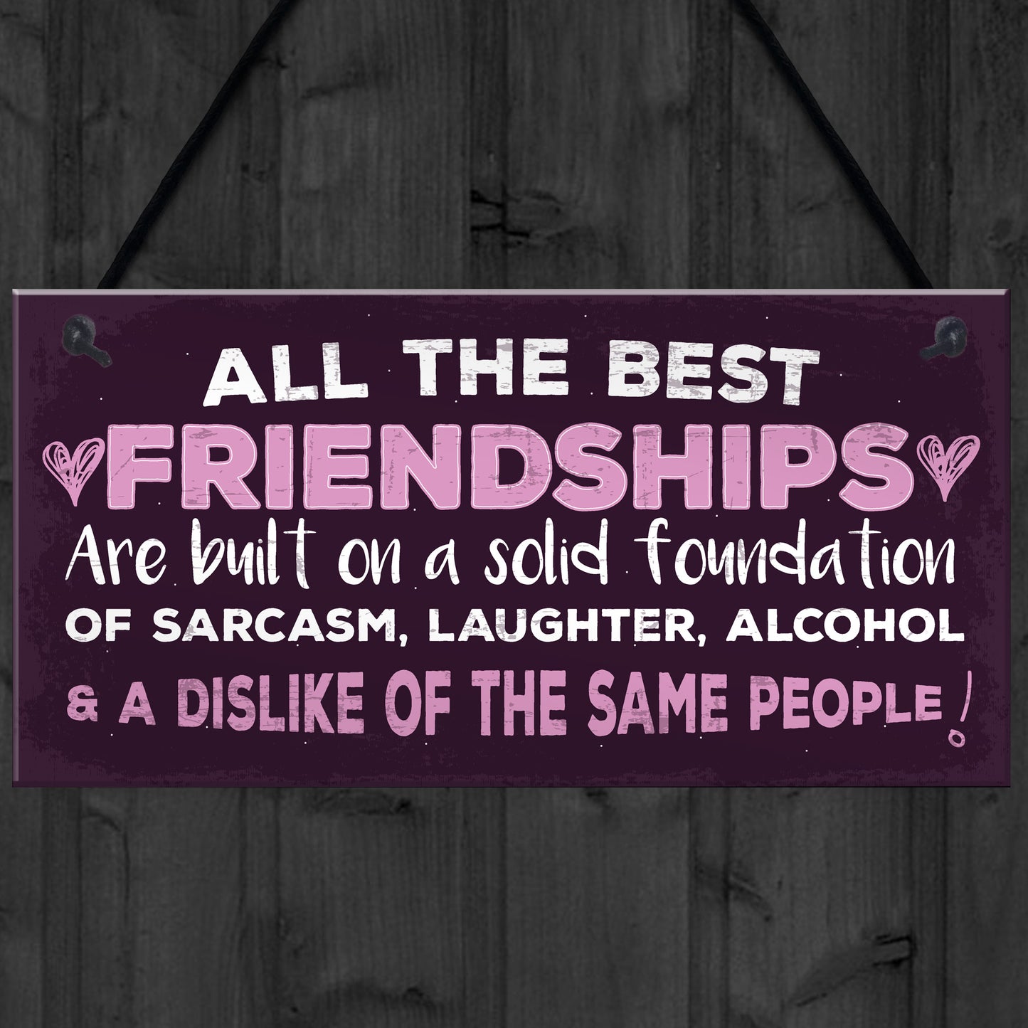 Friendship Sign Best Friend Plaque Funny Novelty Alcohol Gift
